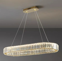 Lámpara Decorativa de Luz Tricromática; Acero Inoxidable + Cristal Tamaño: 700 * 220 mm25 / 1 / 2024110V